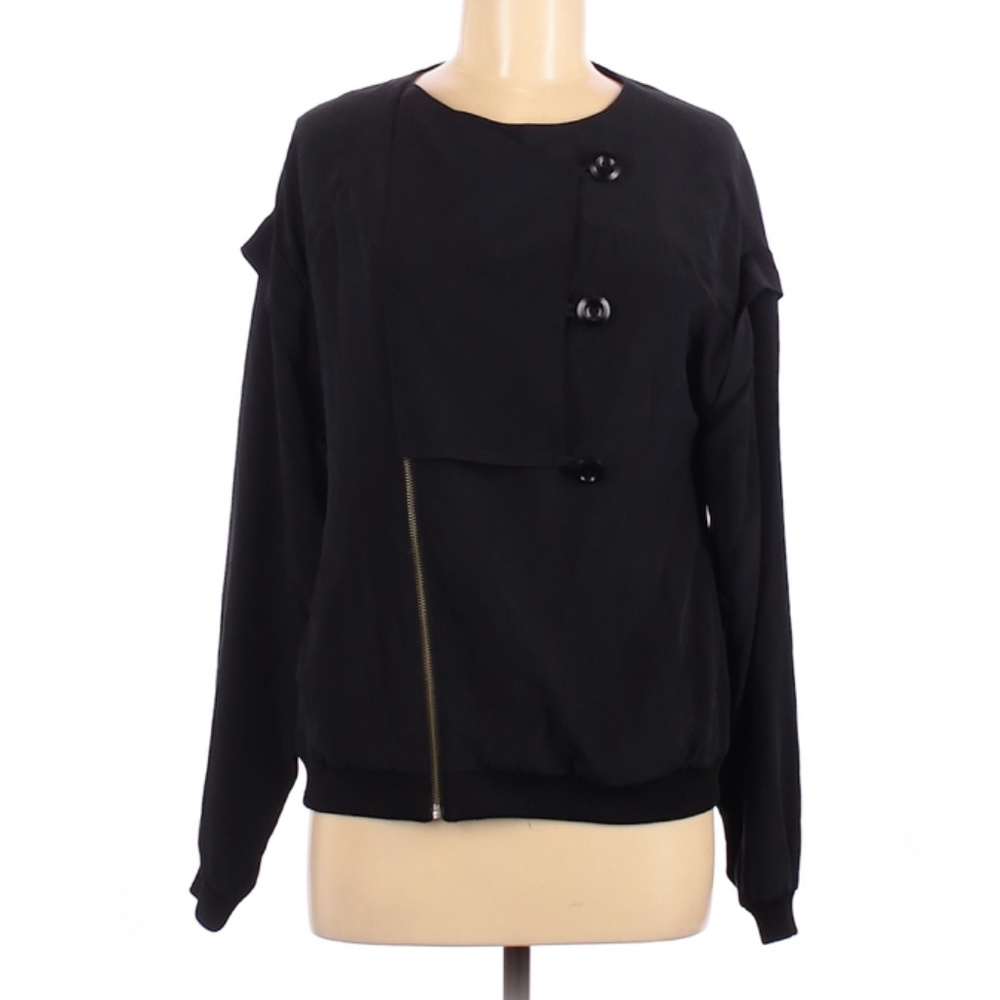 Vena Cava Black Silk Bomber Jacket